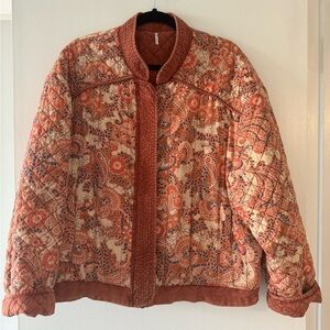 Free People Printed Bomber Jacket